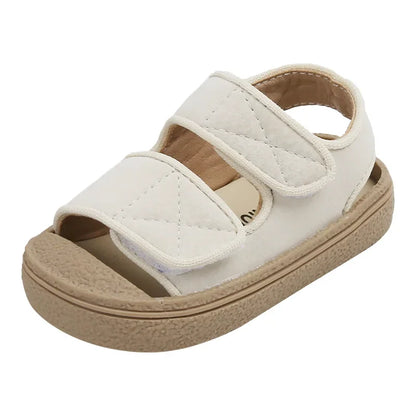 12-16cm Brand Girl's Summer Soft Closed-Toe Sandals,Solid Outdoor Casual Sandals