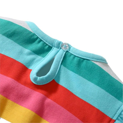 Kids Rainbow Striped Summer Dress