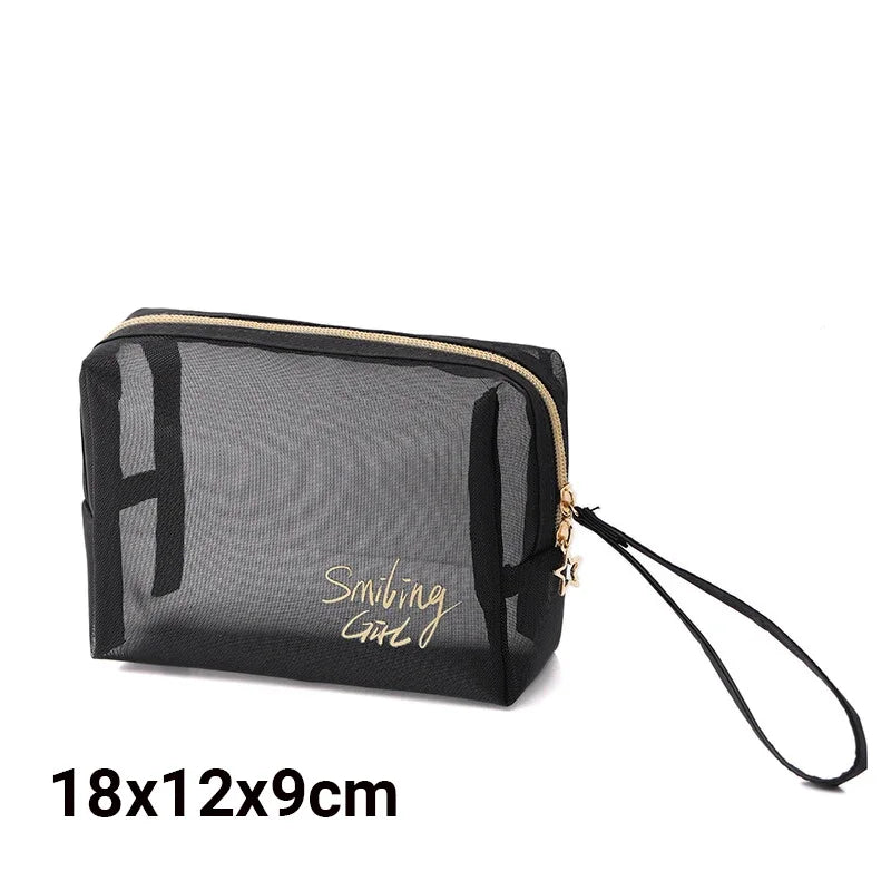 Black Mesh Makeup Bag