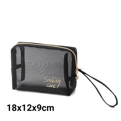 Black Mesh Makeup Bag