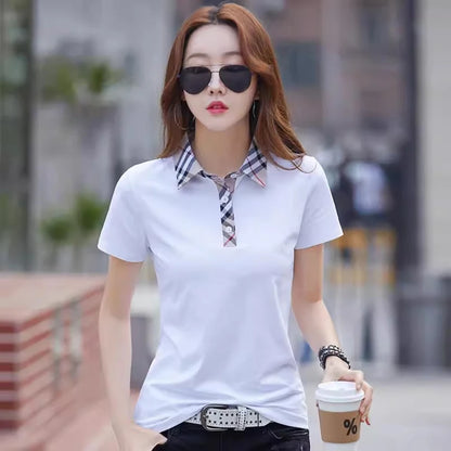 Women Plaid Summer T-Shirt
