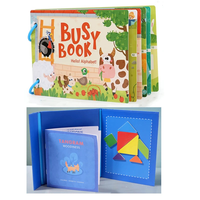 Montessori Baby Busy book My First Quiet Book Paste Early Learning Education Toy Children