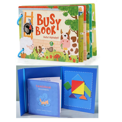 Montessori Baby Busy book My First Quiet Book Paste Early Learning Education Toy Children