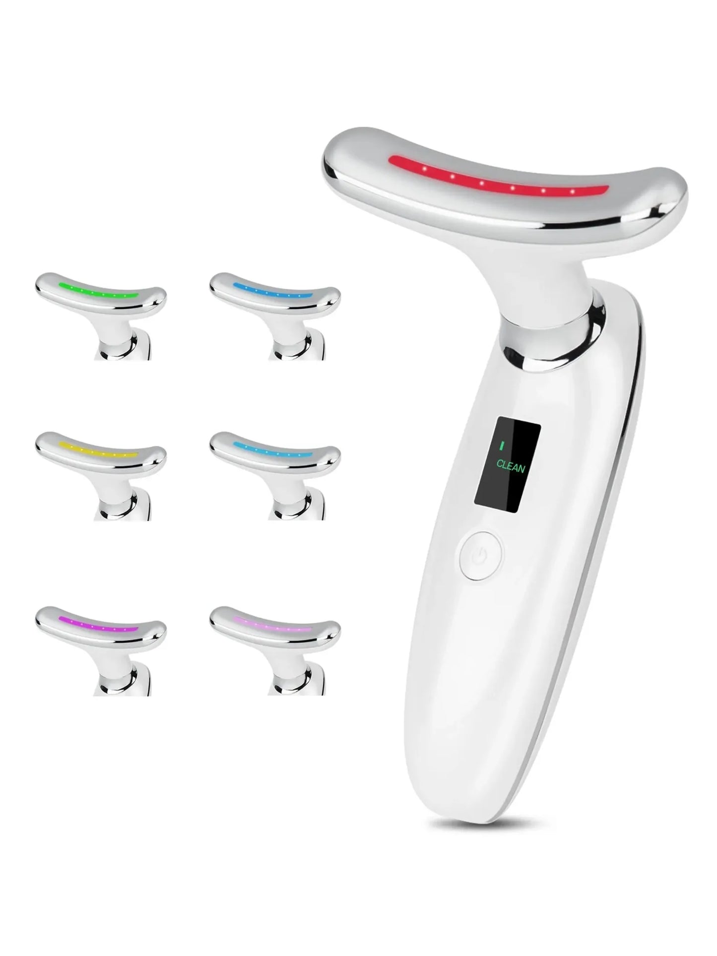 7-in-1 Neck Beauty Device & LED Electronic Facial Massager -Vibrating Skin Care Tool