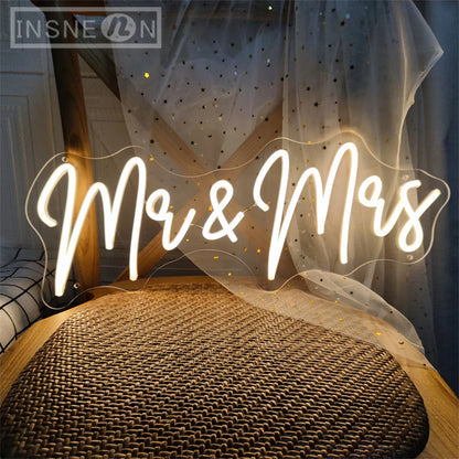 Mr Mrs Neon Sign LED Light with Dimmable Switch Wedding Better Together Neon Sign