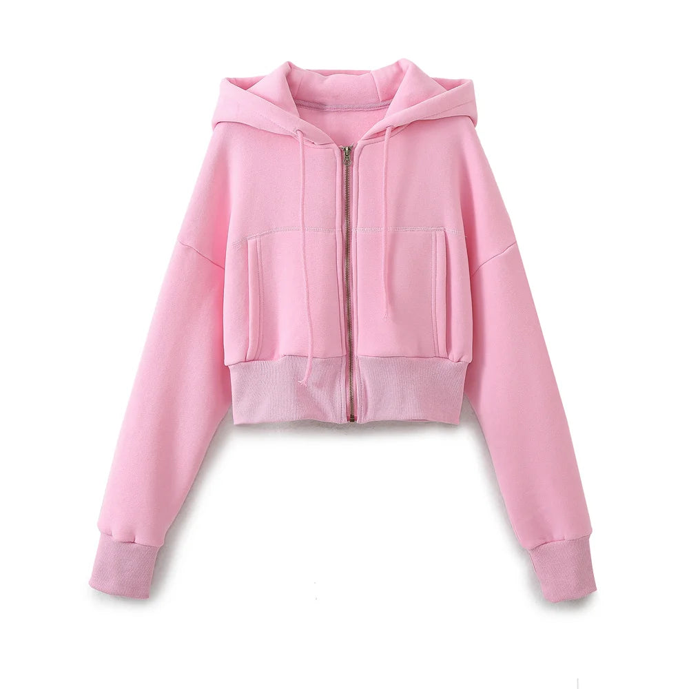 Women Pink Hooded Sweatshirt