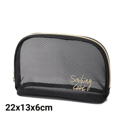 Black Mesh Makeup Bag