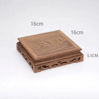 Wooden Retro Tea Tray Table Delicate Small Square Teapot Bases Bonsai Stand Vase Bonsai