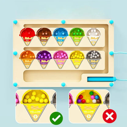 Juguete laberinto magnético con cuentas digitales magnéticas para práctica de rompecabezas