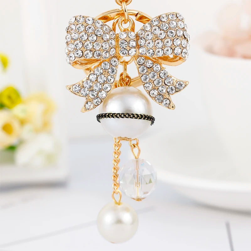 Easya 2024 Fashion Butterfly Bows Luxury Glitter Keychains High Quality Bags