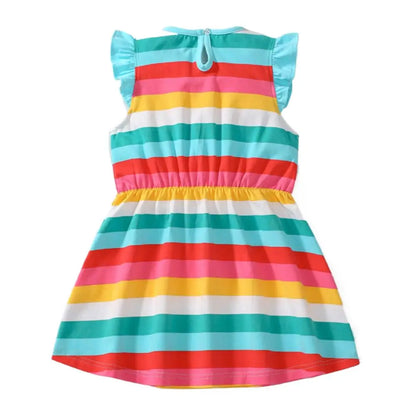 Kids Rainbow Striped Summer Dress