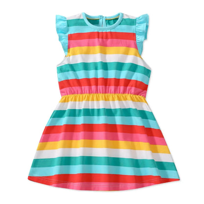 Kids Rainbow Striped Summer Dress