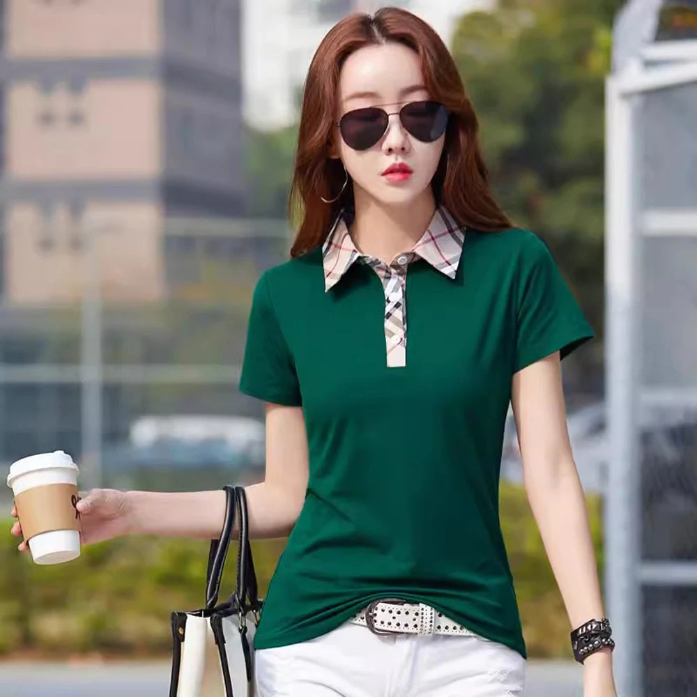 Women Plaid Summer T-Shirt