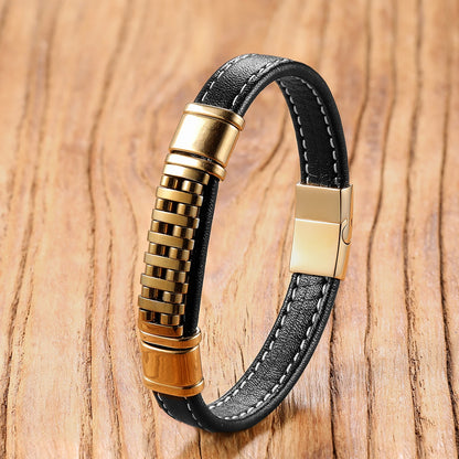 Hematite Magnetic Bracelet, Stainless Steel Clasp & Braided Leather, Grounding Energy Jewelry