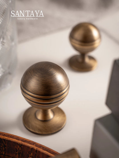 Solid Antique Brass Handle Furniture Handles Single Hole Pendant Drawer Knob T-Bar Kitchen Cabinet Pull Customizable