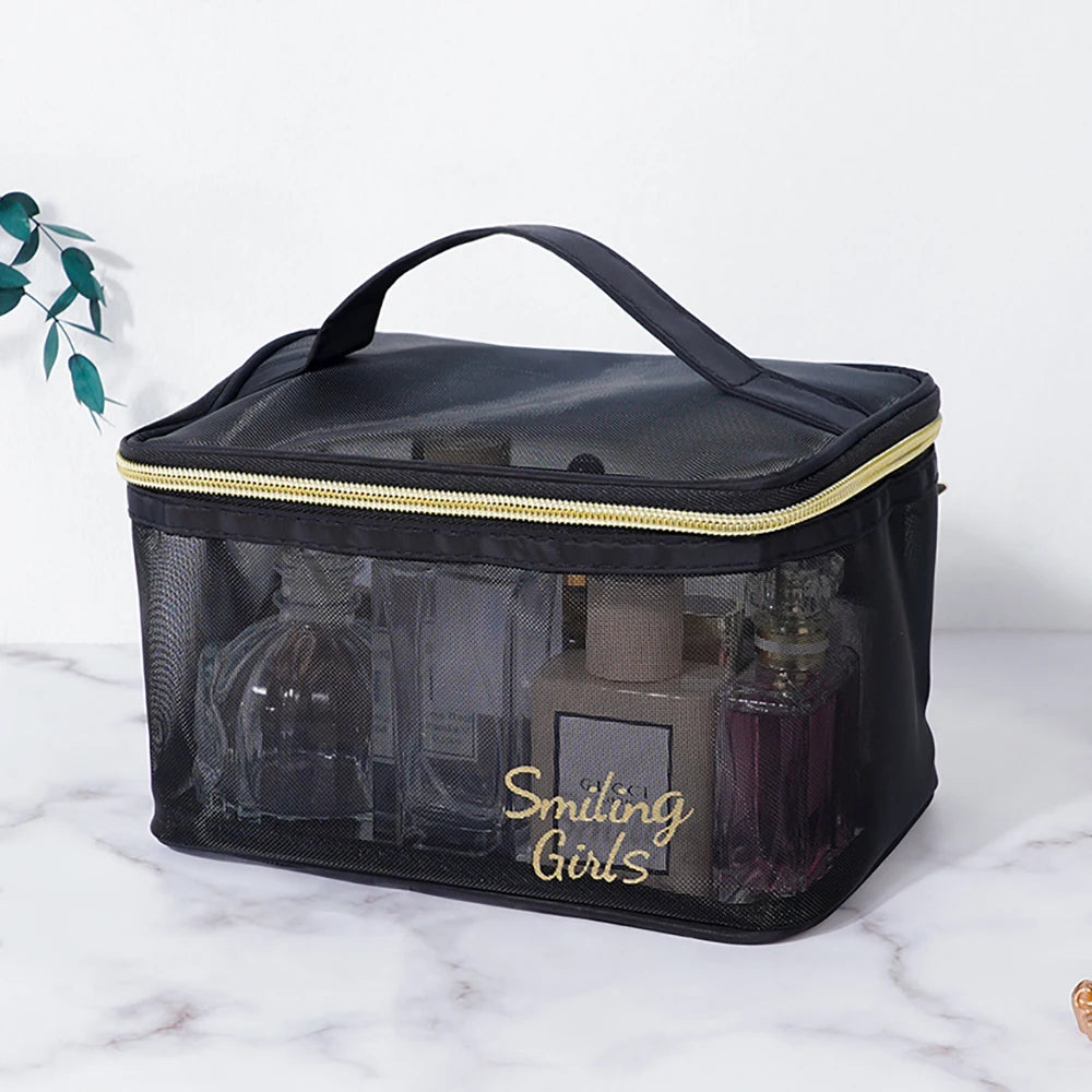 Black Mesh Makeup Bag