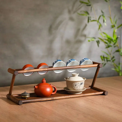 Solid Wood Tea Set Organizer