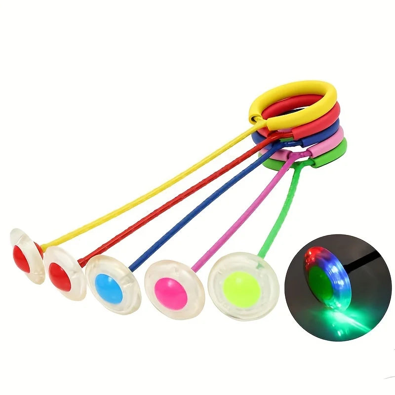 1Pc Children Flashing Jump Ring Sports Bouncing Ball Foldable Flashing Bouncing Ball
