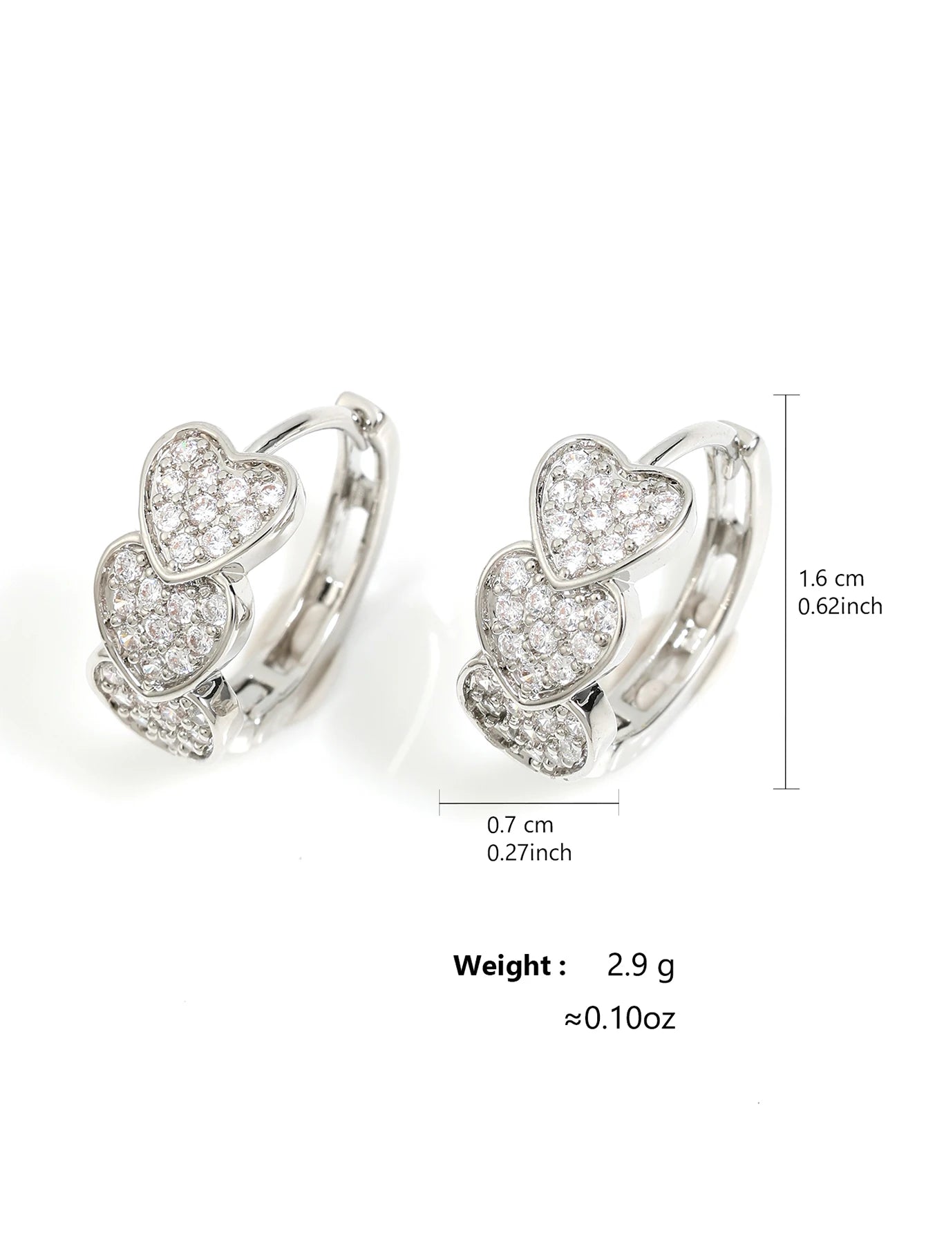 ZAKOL Fashion Hoop Earring Inlaid Shiny Square Crystal Zircon Ear Accessories Party Jewelry for Women