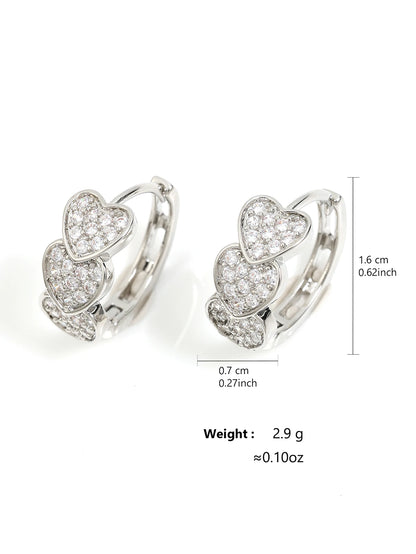 ZAKOL Fashion Hoop Earring Inlaid Shiny Square Crystal Zircon Ear Accessories Party Jewelry for Women