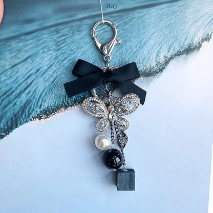 Easya 2024 Fashion Butterfly Bows Luxury Glitter Keychains High Quality Bags