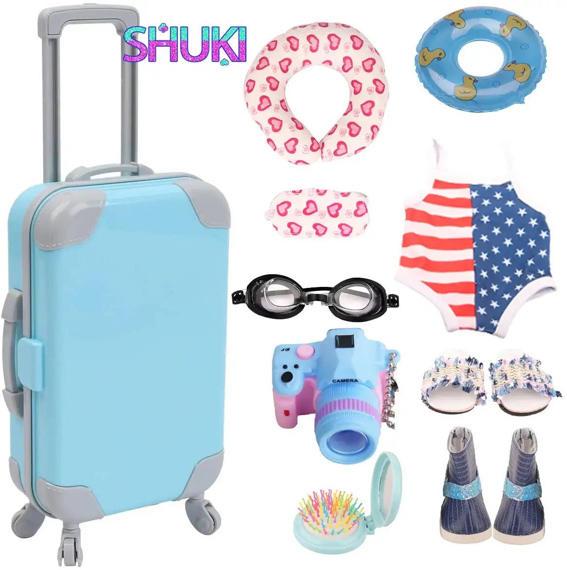 Blue Suitcase Doll Accessories