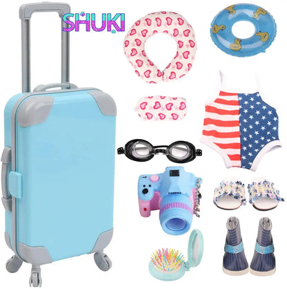 Blue Suitcase Doll Accessories