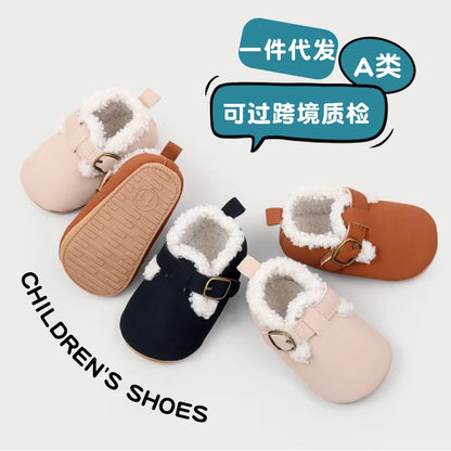 Winter Cute Baby Girls and Boys Warm Plush Non-slip Comfortable Prewalker Shoes High Quality Toddler Shoes First Walkers BMB4028