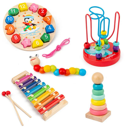 Montessori Baby Toys Kids 3D Wooden Puzzles Early Learning Baby Games Toys
