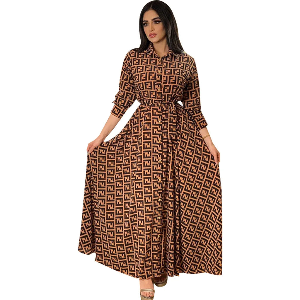 Women Elegant Long Shirt Dress