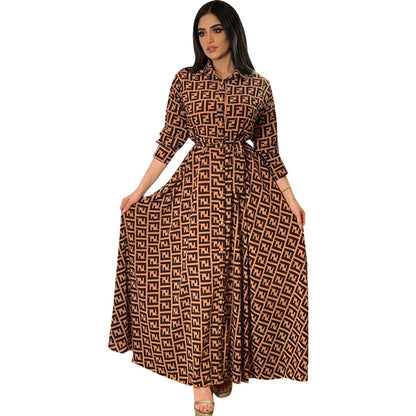 Women Elegant Long Shirt Dress
