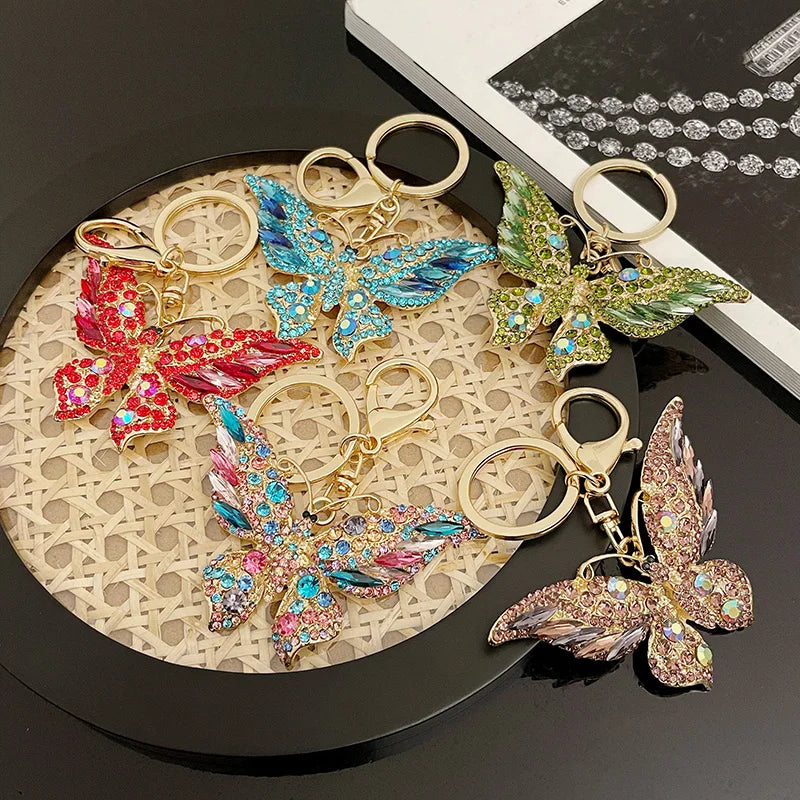 Easya 2024 Fashion Butterfly Bows Luxury Glitter Keychains High Quality Bags