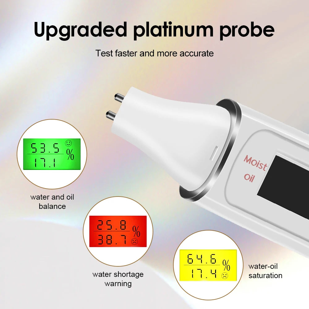 Face Skin Tester Portable Skin Analyzer Digital Aesthetic Moisture Tester Water Oil Monitor