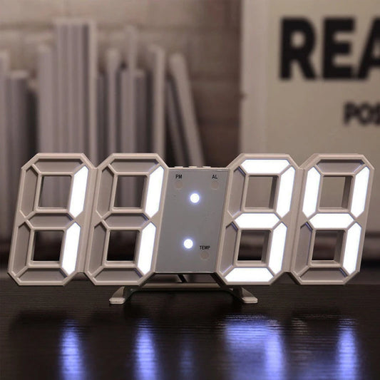 Simple Fashion Electronic Clock 3D Luminous Digital Clock Voice-activated Silent Alarm Clock