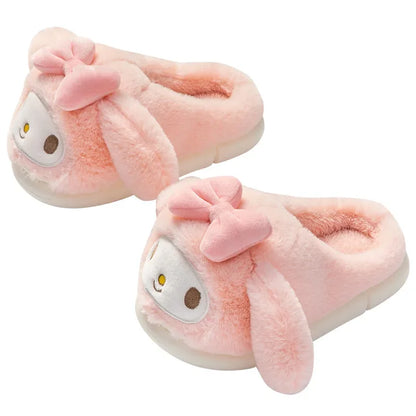 New Sanrio Melody Cotton Slippers Women's Winter Cute Indoor Home Parent-child 2024