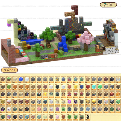 Magnetic Building Blocks Mine World Magnet Cube Set for Boy Girl Kid Age 3+ DIY Model