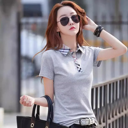 Women Plaid Summer T-Shirt