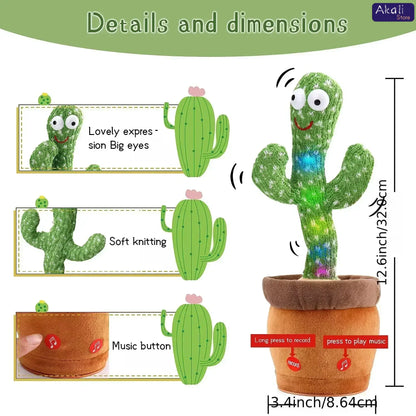 Talking Cactus Toy with LED 120 English Songs Singing Musical Toys