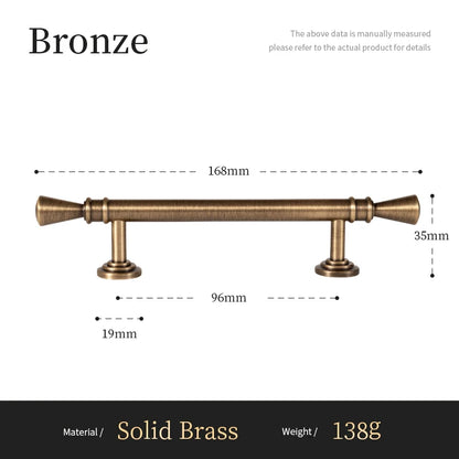 Solid Antique Brass Handle Furniture Handles Single Hole Pendant Drawer Knob T-Bar Kitchen Cabinet Pull Customizable