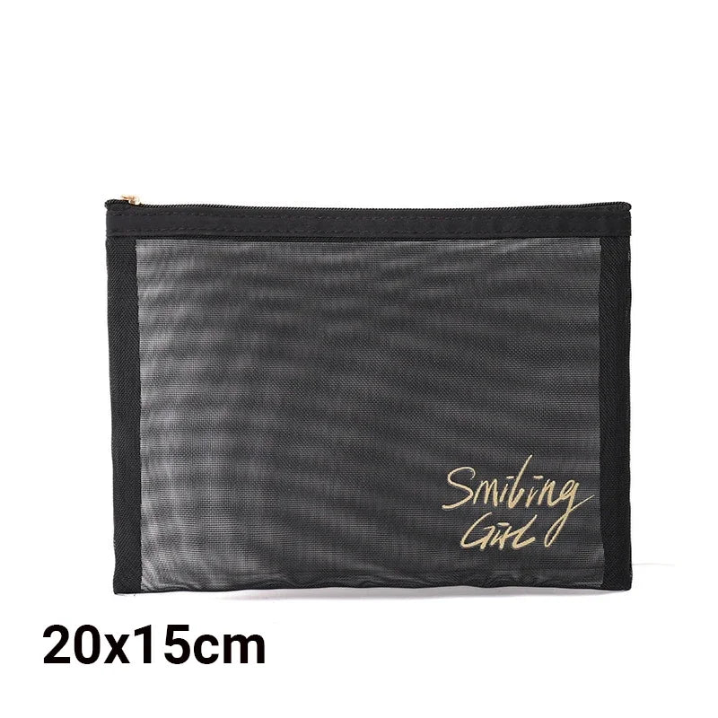 Black Mesh Makeup Bag