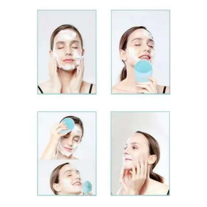 Electric Silicone Facial Cleanser Massager Skincare Massage Tool Beauty Machine Vibration