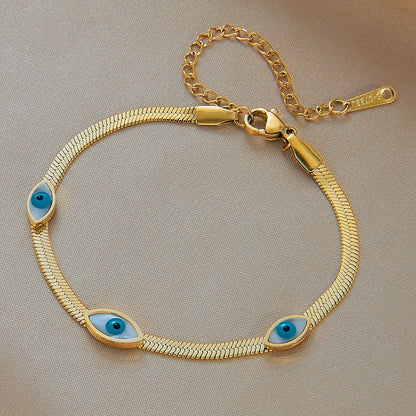 DIEYURO 316 Stainless Steel Butterfly Lightning Green Stone Charm Bracelet For Women