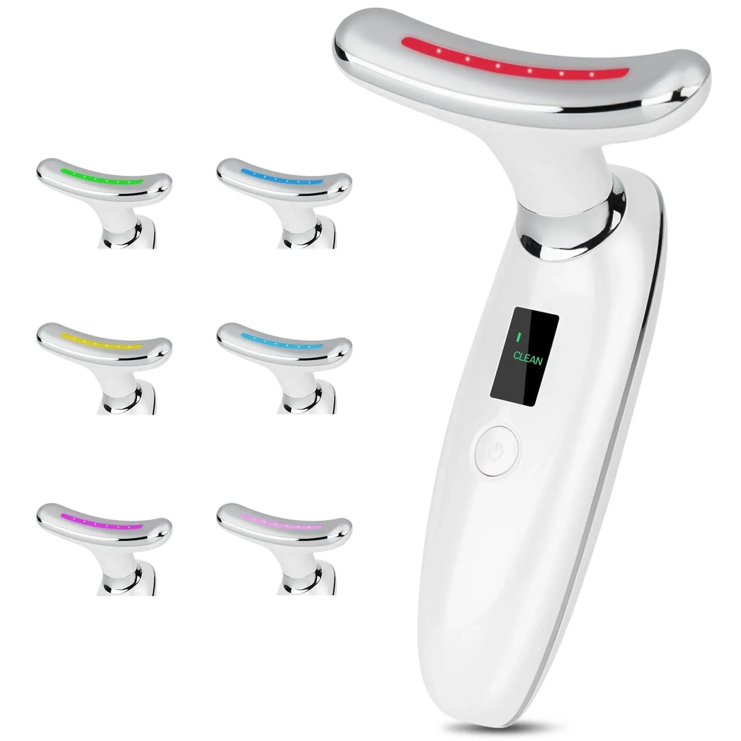 7-in-1 Neck Beauty Device & LED Electronic Facial Massager -Vibrating Skin Care Tool
