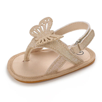Cute Shiny PU Bow Baby Girl Shoes Summer Sandals with Soft Sole Anti-Slip Feature for Easy Walking