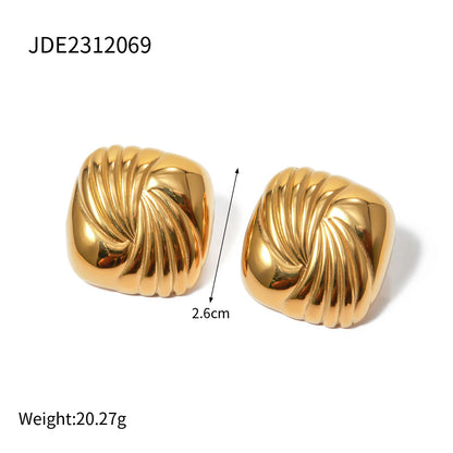 Uworld Trendy 18k Gold Color Plated Stainless Steel Statement Earrings Waterproof Fashion