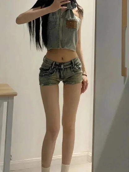 Women Distressed Denim Shorts