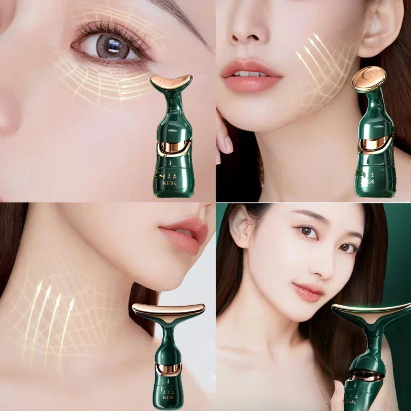 3 In 1 Facial Lifting Device Neck Facial Eye Massage Face Slimmer EMS Beauty Skin Tightening