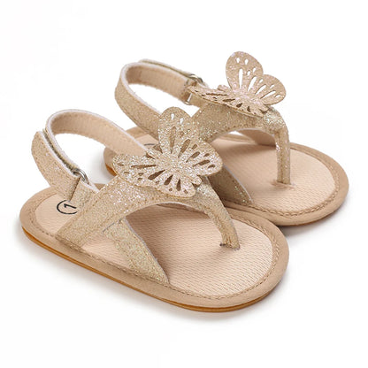 Cute Shiny PU Bow Baby Girl Shoes Summer Sandals with Soft Sole Anti-Slip Feature for Easy Walking