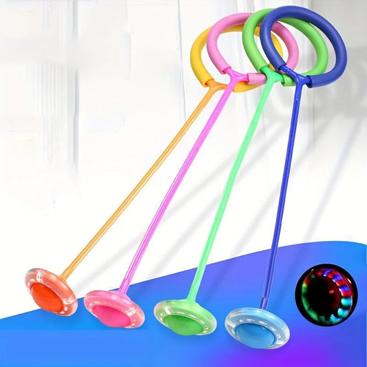 1Pc Children Flashing Jump Ring Sports Bouncing Ball Foldable Flashing Bouncing Ball