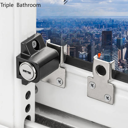 1 set of aluminum alloy telescopic window lock plastic steel sliding window anti-theft lock